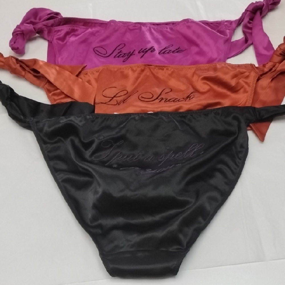 Victoria's Secret Tease Cheeky Panty Bundle - Black, Purple, and Orange